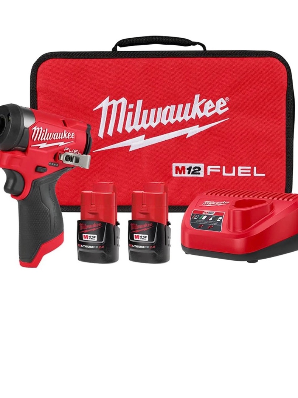 Milwaukee M12 Fuel Cordless Impact Driver Kit - Red